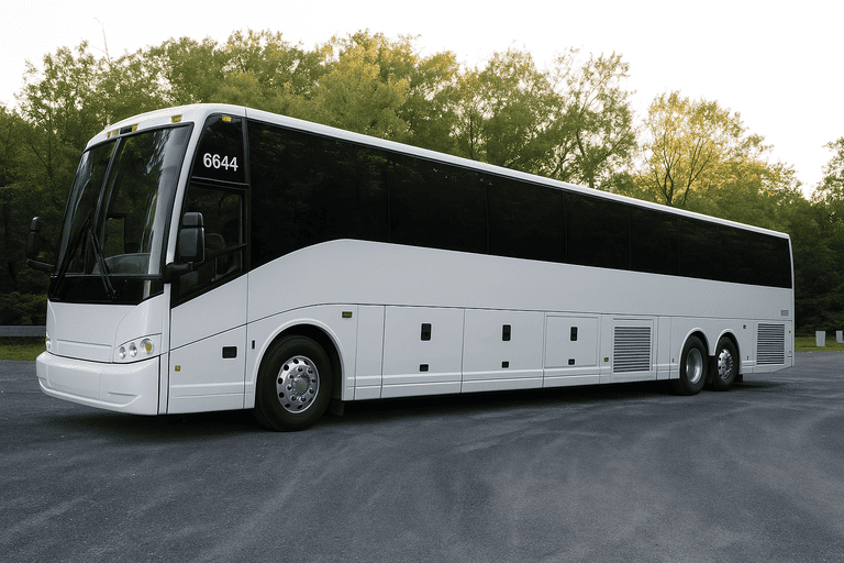 exterior of Charter Bus Rental Hammond coach bus